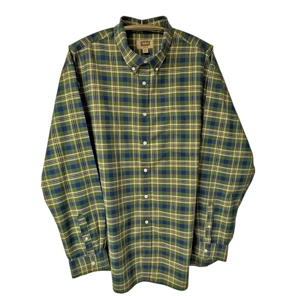 The Foundry Easy Care Green Plaid Button Down Oxford Shirt - Picture 3 of 8
